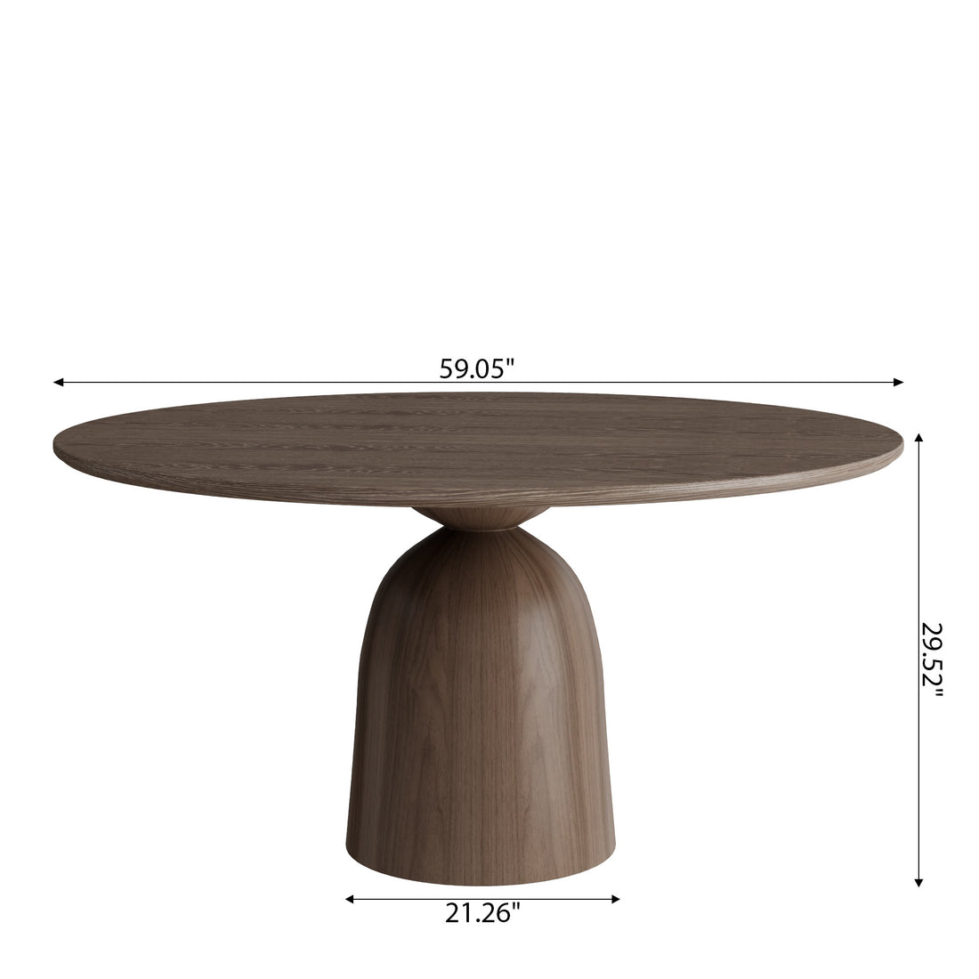 Iffhome Light Gray Round Dining Table For 4/6/8 Mid Century Modern Dining Tables