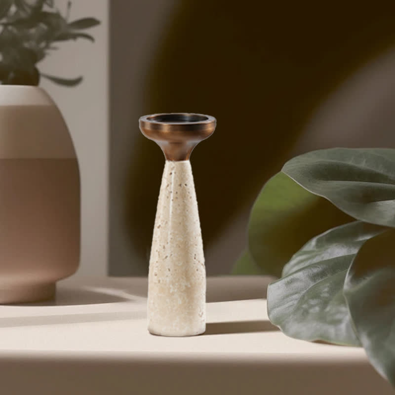 Artistic Cup-Shaped Marble Candle Holder Ornament