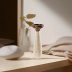Artistic Cup-Shaped Marble Candle Holder Ornament - Brown - image 0