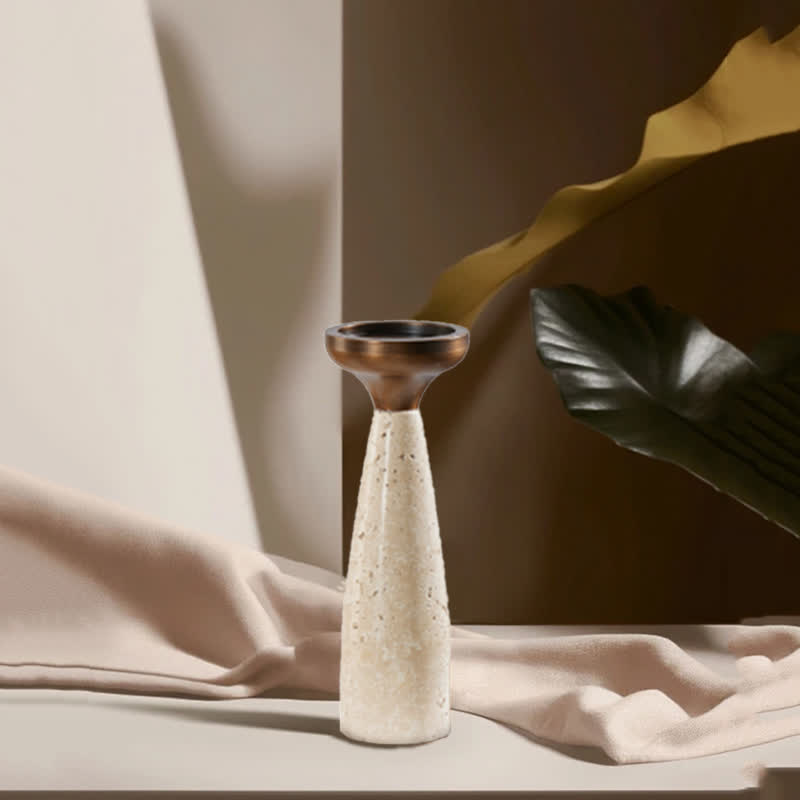 Iffhome Artistic Cup-Shaped Marble Candle Holder Ornament