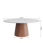 Mid-century Round Solid Wood Pedestal Coffee Table - image 19