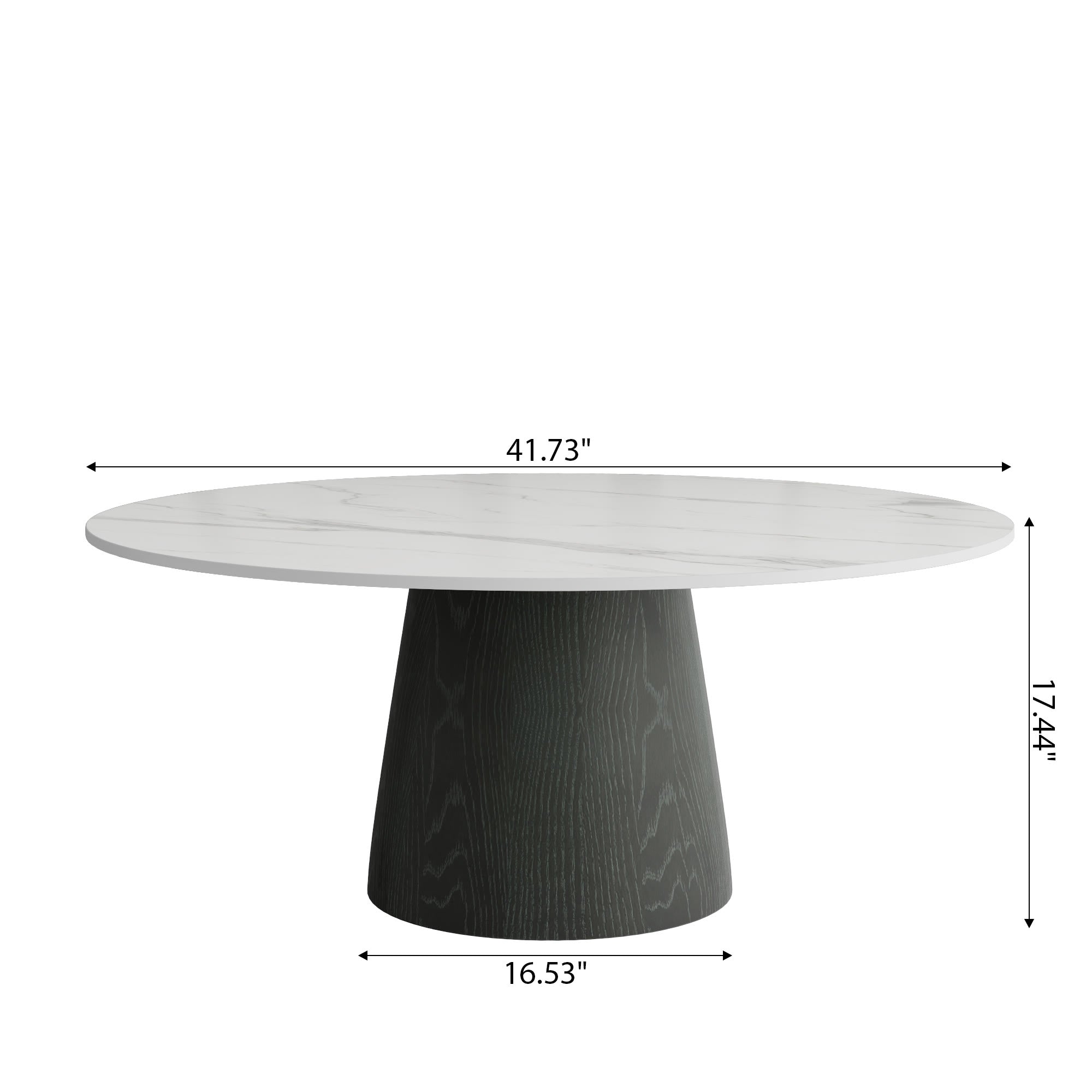 Mid-century Round Solid Wood Pedestal Coffee Table