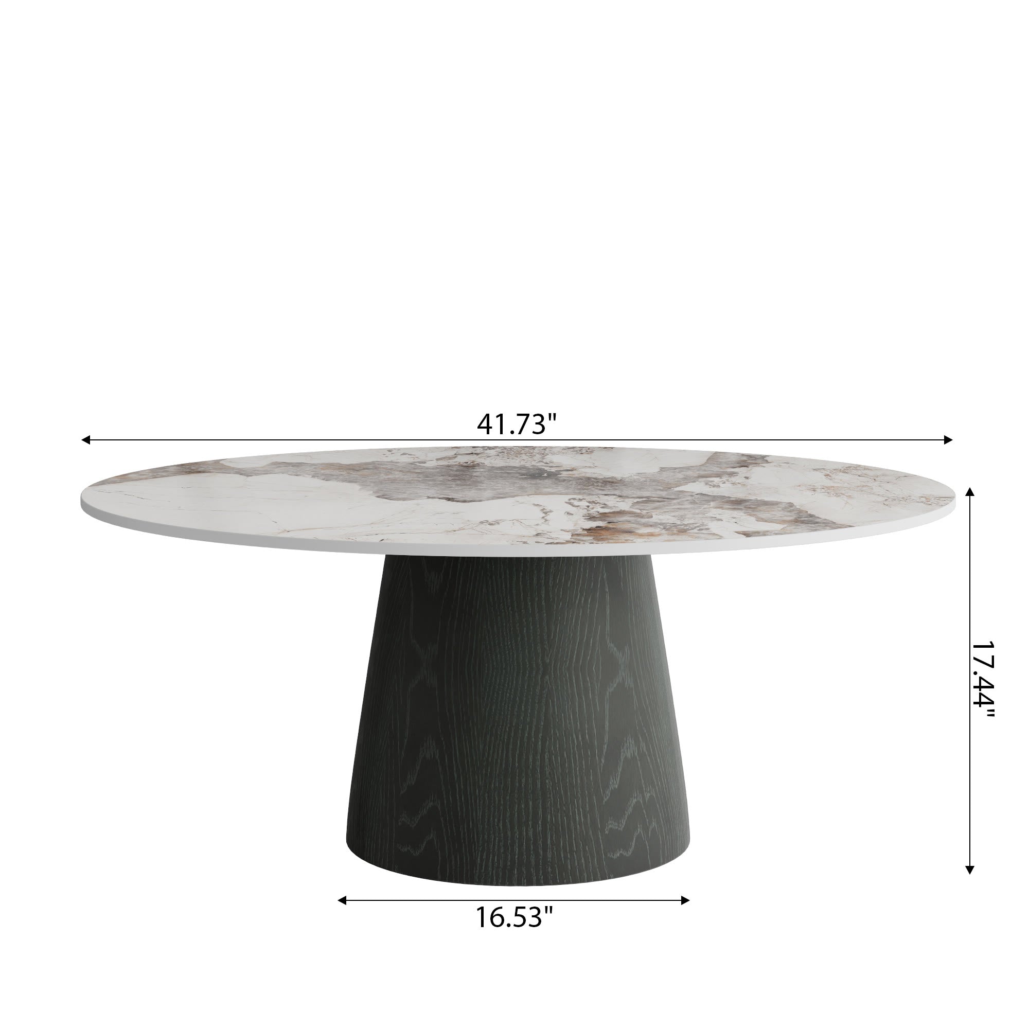 Mid-century Round Solid Wood Pedestal Coffee Table - image 22