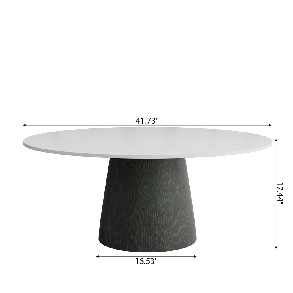 Mid-century Round Solid Wood Pedestal Coffee Table - image 23