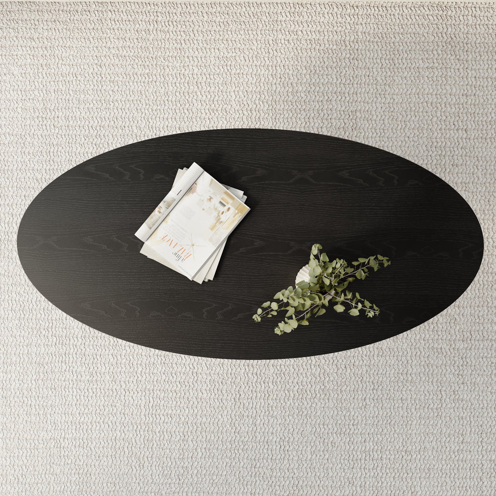 Mid-century Round Solid Wood Pedestal Coffee Table