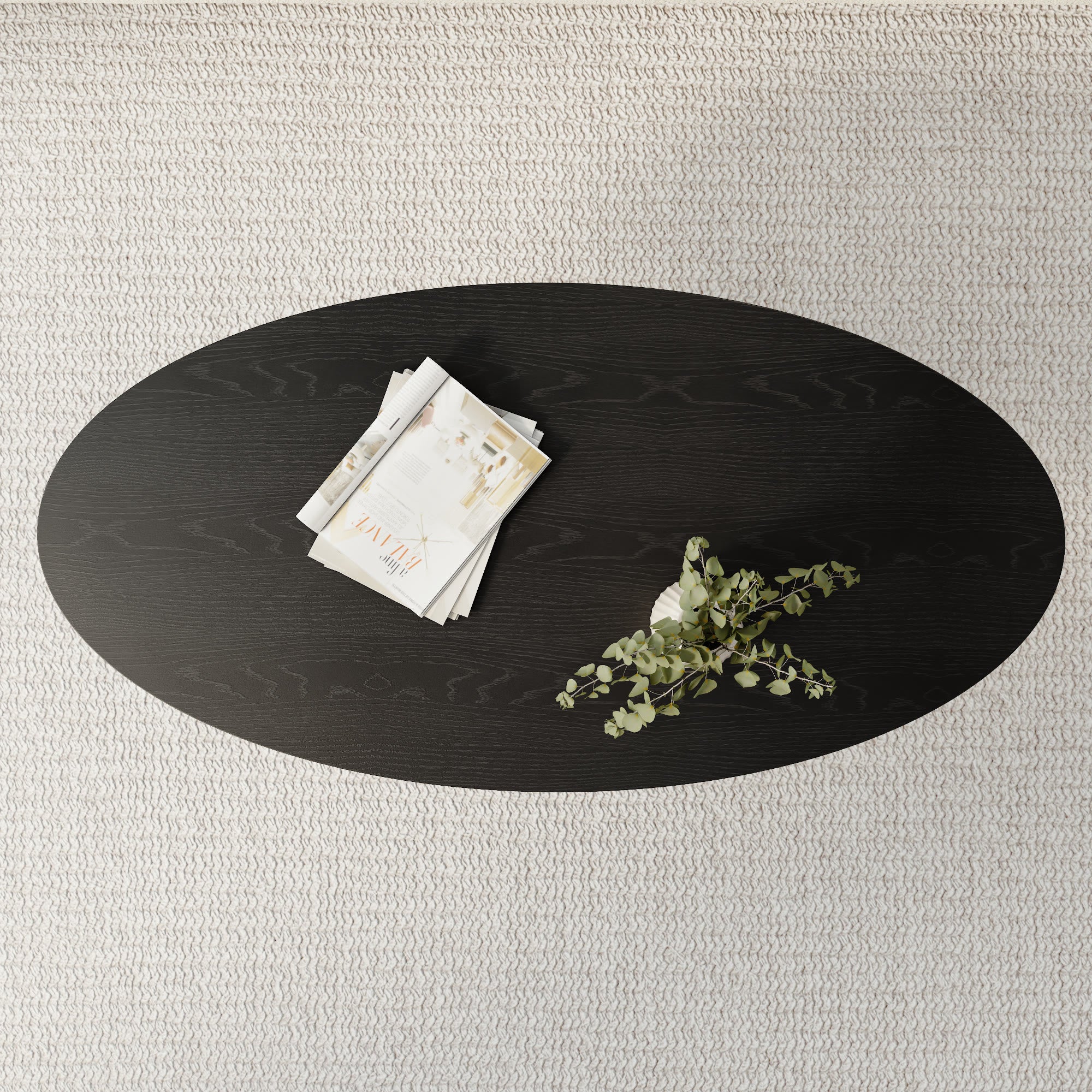 Mid-century Round Solid Wood Pedestal Coffee Table