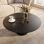 Mid-century Round Solid Wood Pedestal Coffee Table - image 12