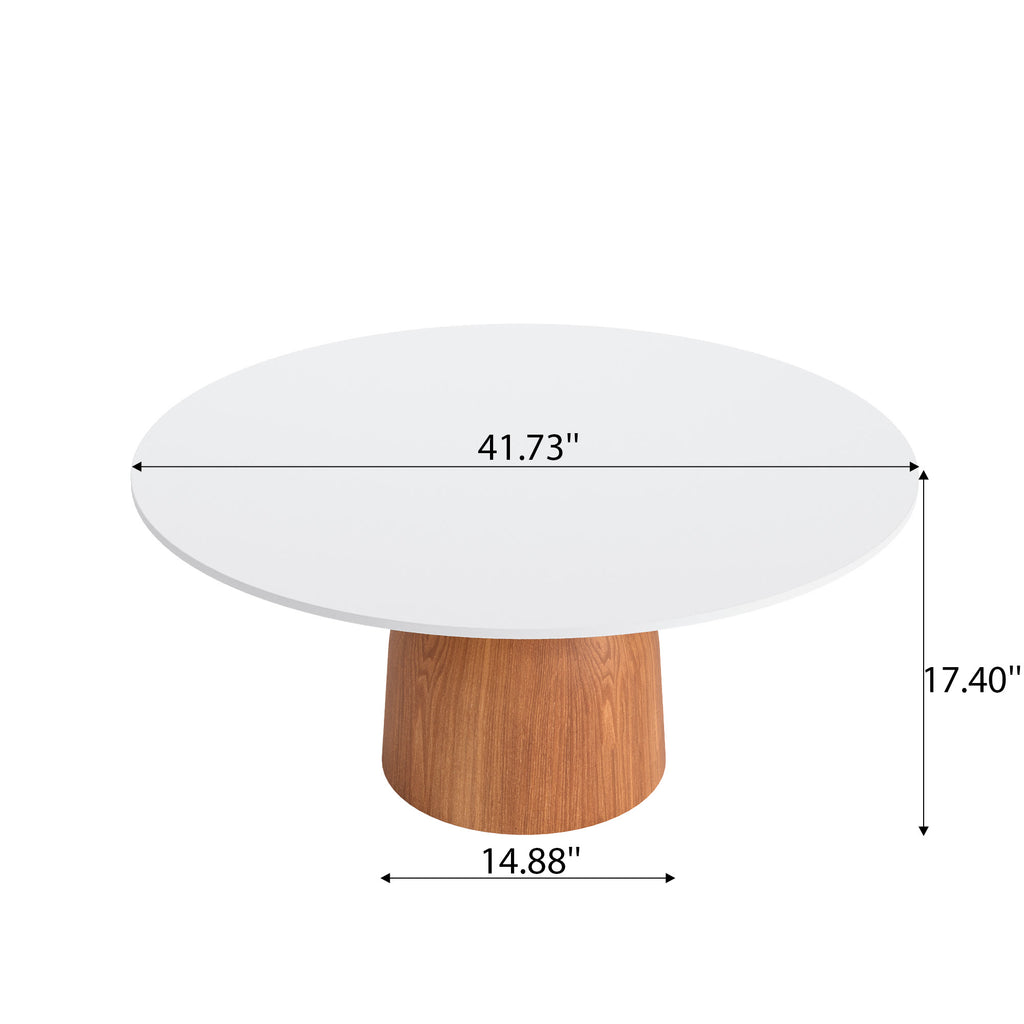 Farmhouse Round Coffee Table Solid Wood Side Table Living Room