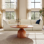 Farmhouse Round Coffee Table Solid Wood Side Table Living Room - image 7