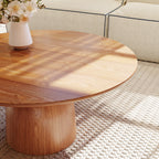 Farmhouse Round Coffee Table Solid Wood Side Table Living Room - image 8