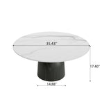 Farmhouse Round Coffee Table Solid Wood Side Table Living Room - image 24