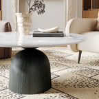 Farmhouse Round Coffee Table Solid Wood Side Table Living Room - image 14
