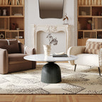 Farmhouse Round Coffee Table Solid Wood Side Table Living Room - image 13
