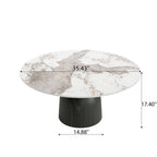 Farmhouse Round Coffee Table Solid Wood Side Table Living Room - image 26