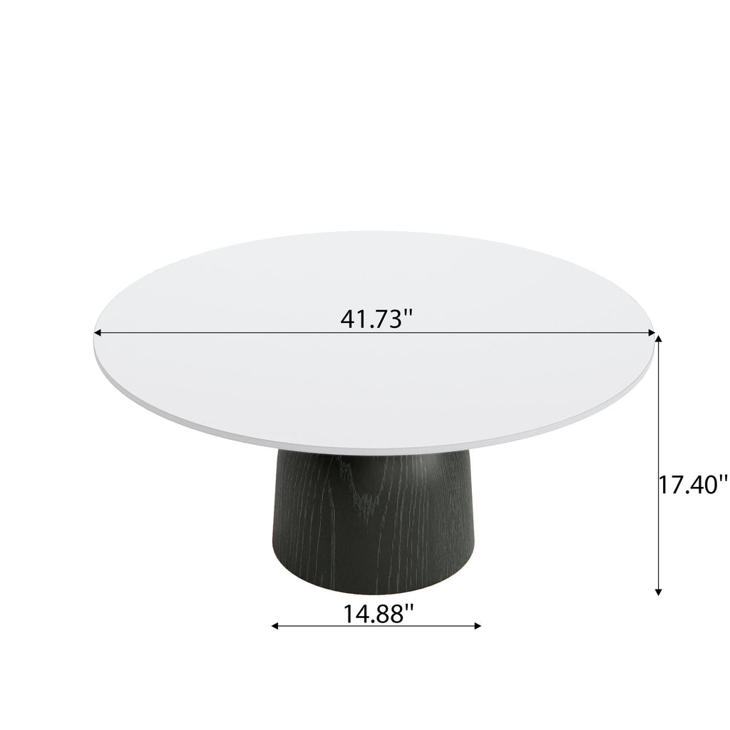 Farmhouse Round Coffee Table Solid Wood Side Table Living Room