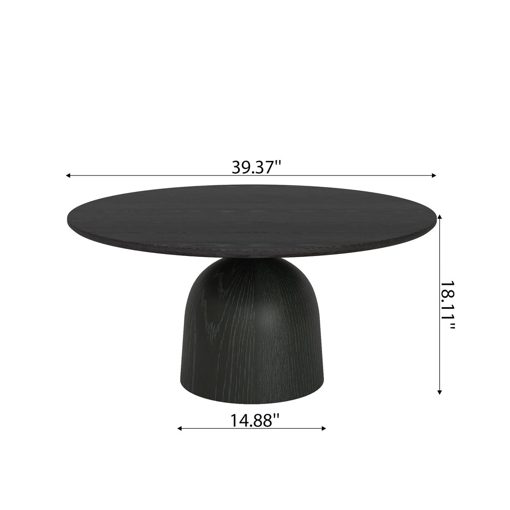 Farmhouse Round Coffee Table Solid Wood Side Table Living Room