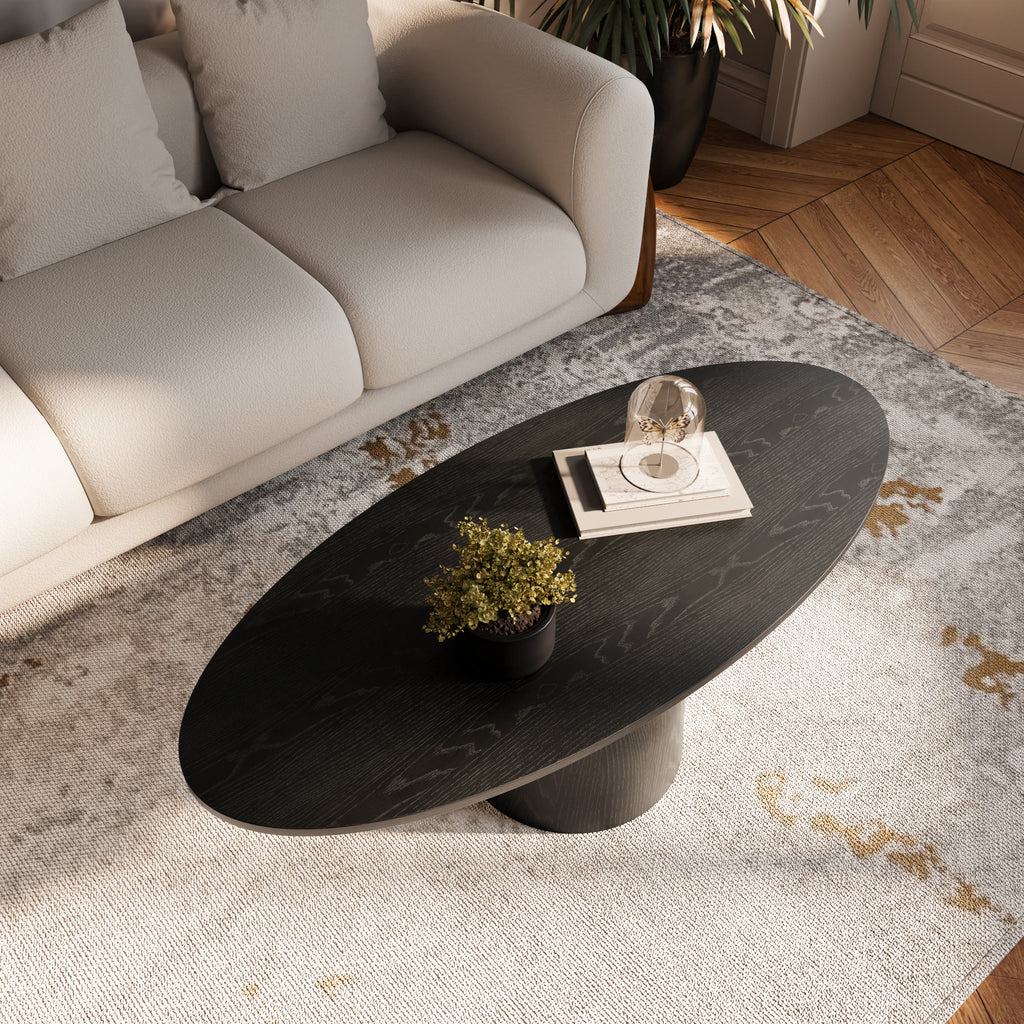 Farmhouse Round Coffee Table Solid Wood Side Table Living Room