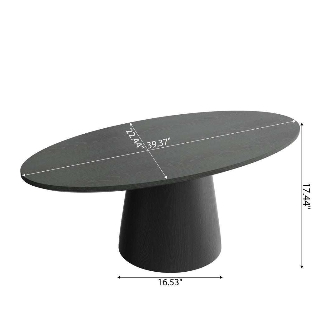 Mid-century Round Solid Wood Pedestal Coffee Table