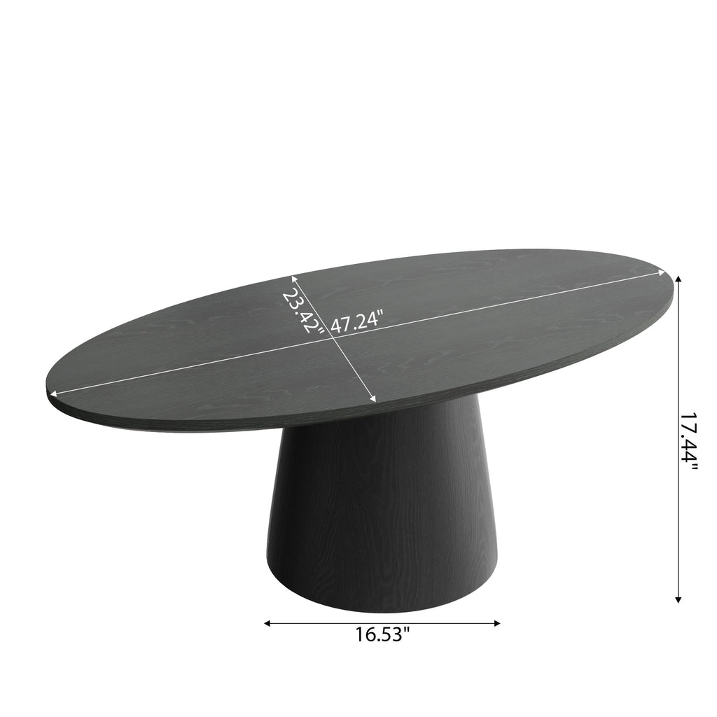 Mid-century Round Solid Wood Pedestal Coffee Table