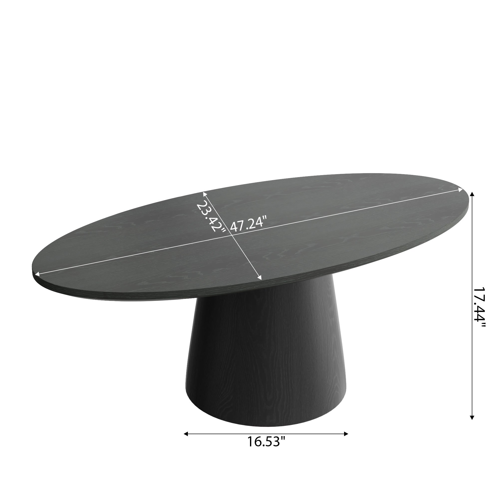 Mid-century Round Solid Wood Pedestal Coffee Table