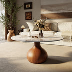Mid-Century Modern Round Coffee Table For Living Room & Home Decor - Pandora+Brown - W41.73" x L41.73" x H18.23" - image 5