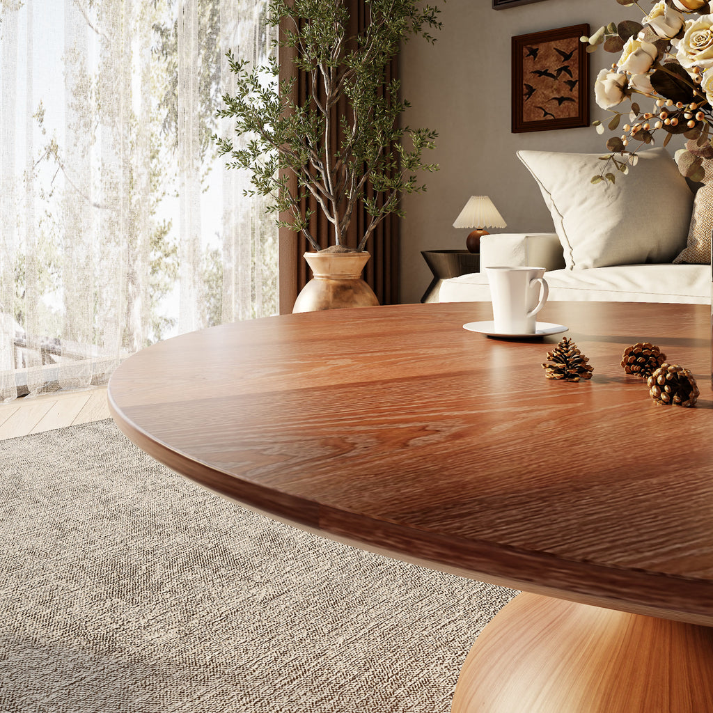 Mid-Century Modern Round Coffee Table For Living Room & Home Decor
