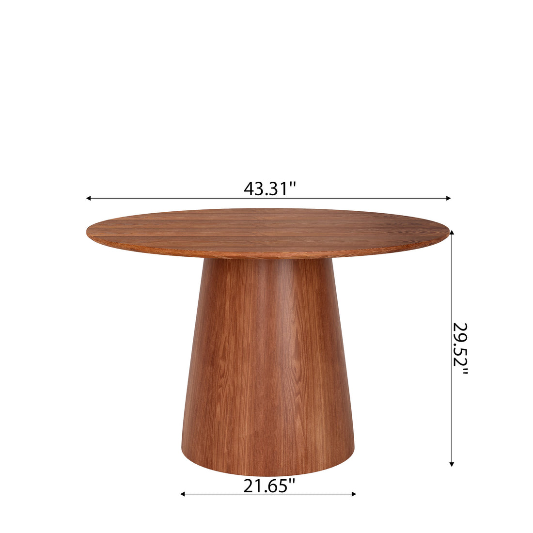 Iffhome Round Black/Brown Sturdy Barrel Shape Dining Table Solid Wood Pedestal For 2-4 Person - image 15