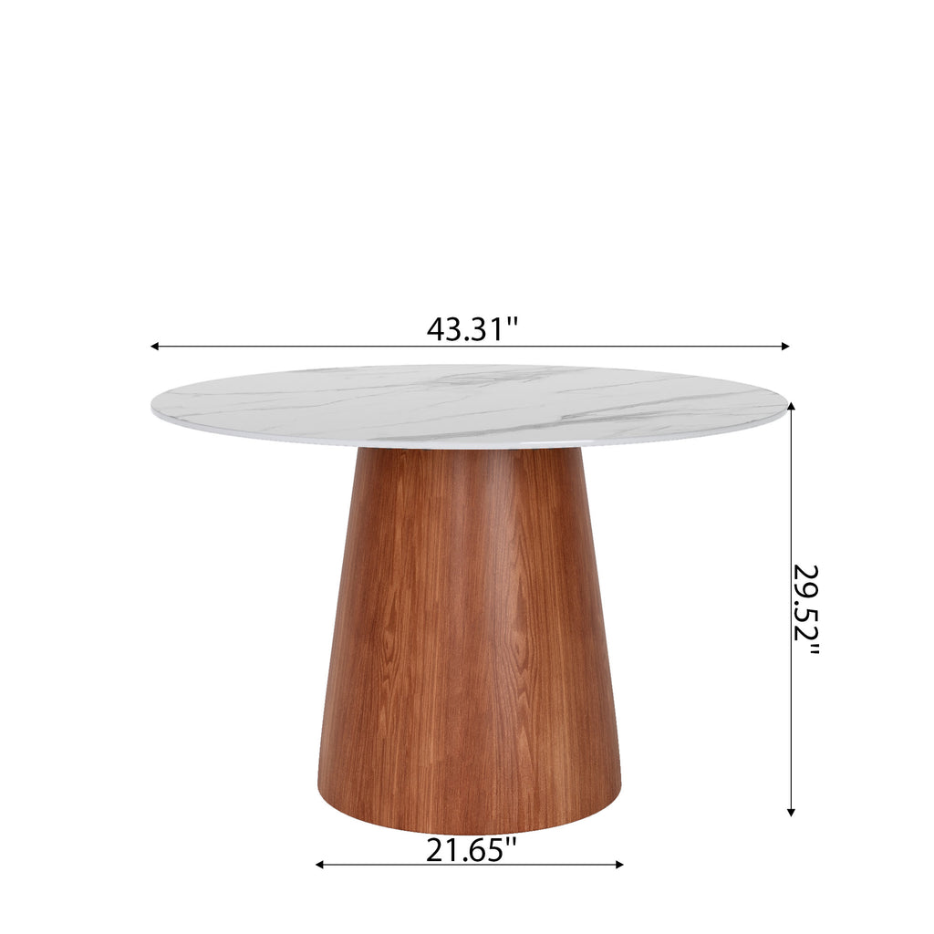 Round Black/Brown Sturdy Barrel Shape Dining Table Solid Wood Pedestal For 2-4 Person - image 17