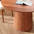 Round Black/Brown Sturdy Barrel Shape Dining Table Solid Wood Pedestal For 2-4 Person - image 9