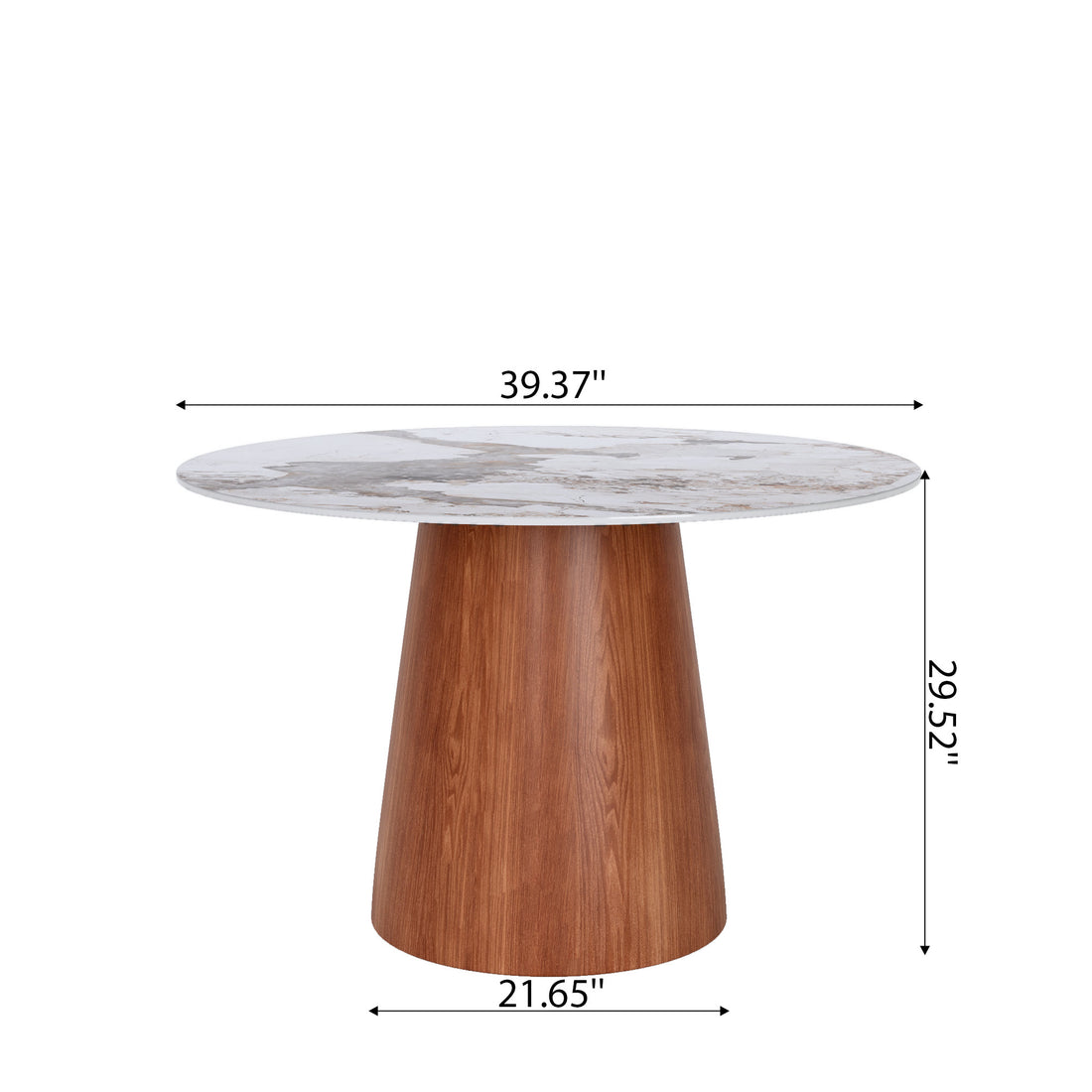Iffhome Round Black/Brown Sturdy Barrel Shape Dining Table Solid Wood Pedestal For 2-4 Person - image 18