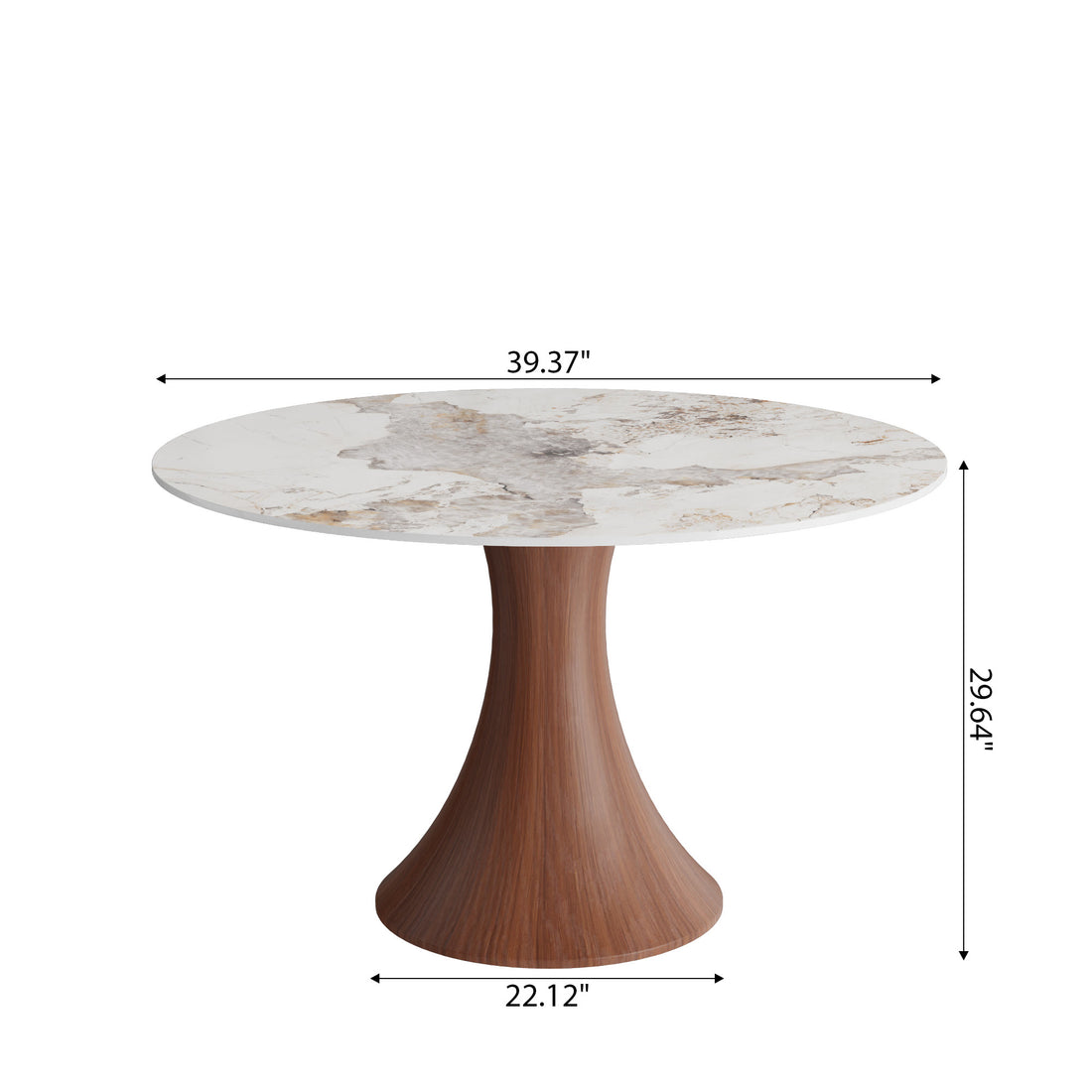 Iffhome Hourglass-Shaped Solid Wood Base Dining Table For 2-4 Person - image 10