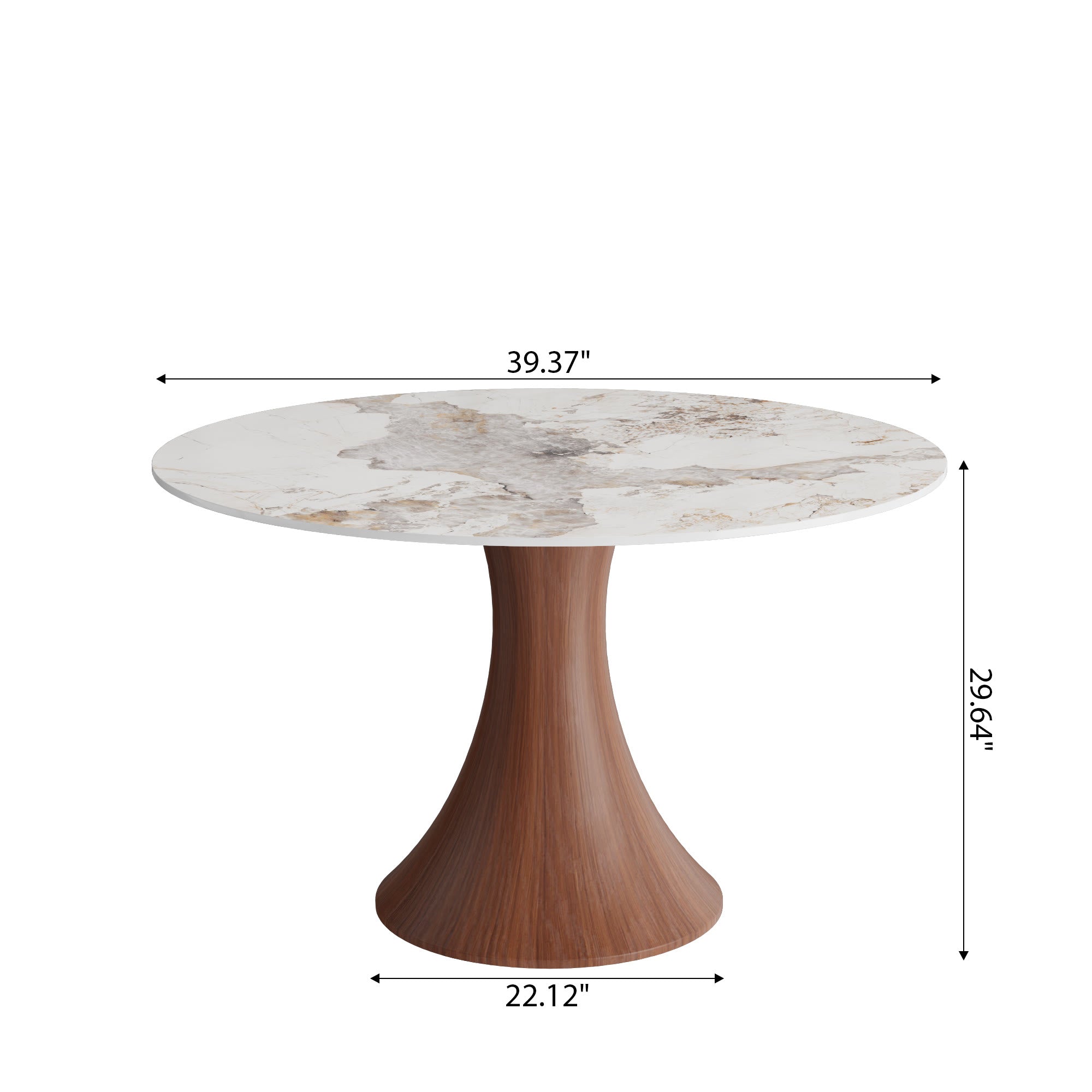 Hourglass-Shaped Solid Wood Base Dining Table For 2-4 Person - image 10
