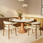 Hourglass-Shaped Solid Wood Base Dining Table For 2-4 Person - image 2