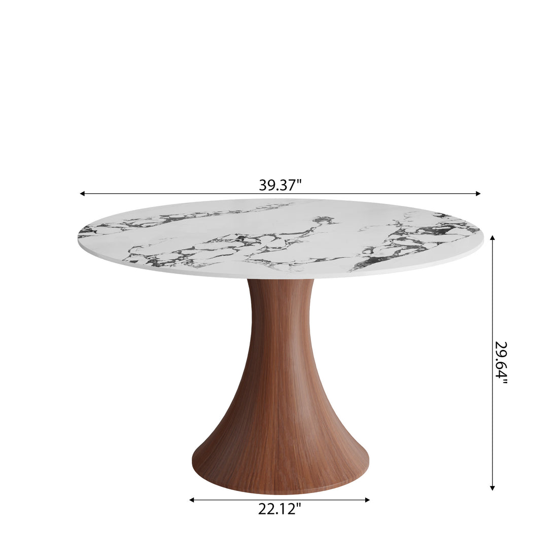 Iffhome Hourglass-Shaped Solid Wood Base Dining Table For 2-4 Person - image 12