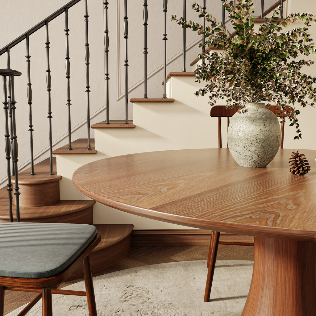 Iffhome Hourglass-Shaped Solid Wood Base Dining Table For 2-4 Person - image 7