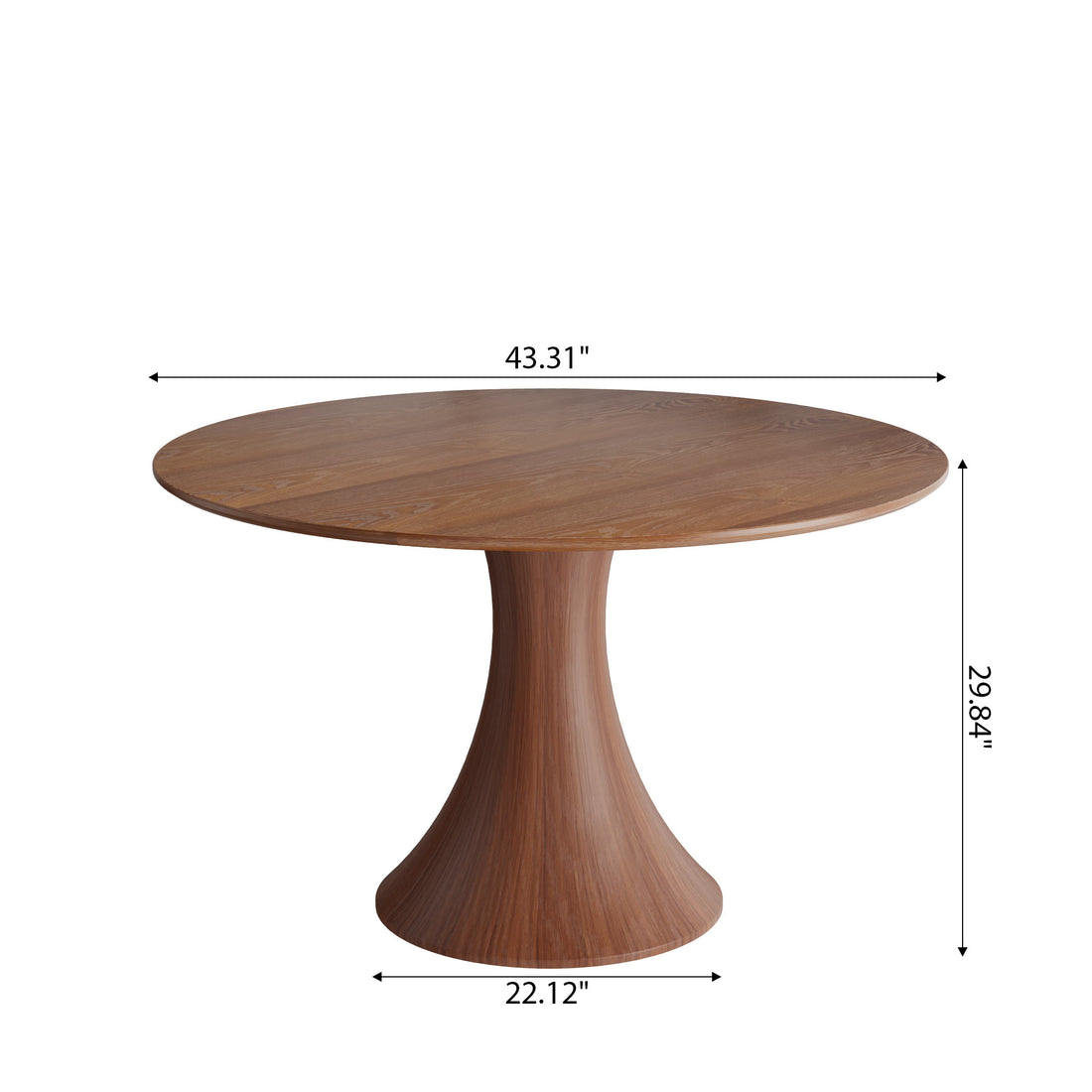 Iffhome Hourglass-Shaped Solid Wood Base Dining Table For 2-4 Person - image 15