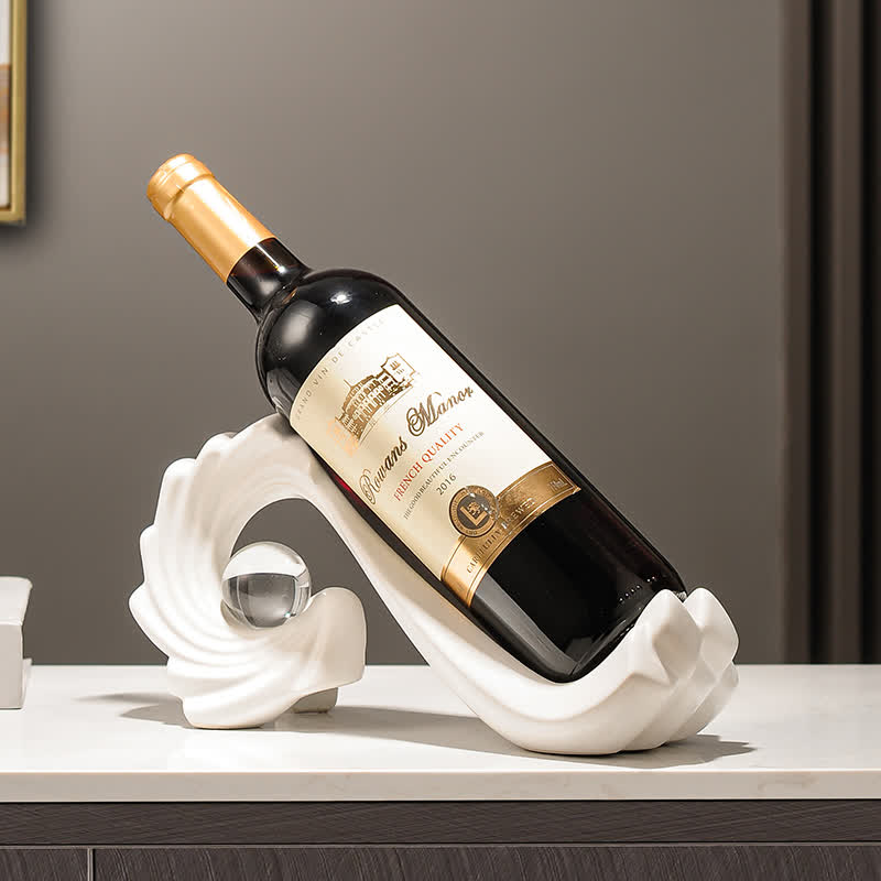 Ceramic Modern Slanted Wine Holder Ornament - White - image 3