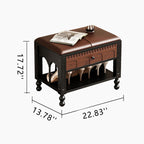 Wooden Shoe Bench With Arched Design Drawer  - image 6