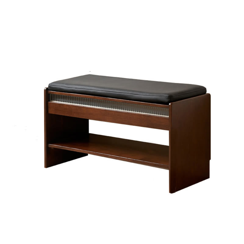 Shoe Bench With Double-layer Open Storage