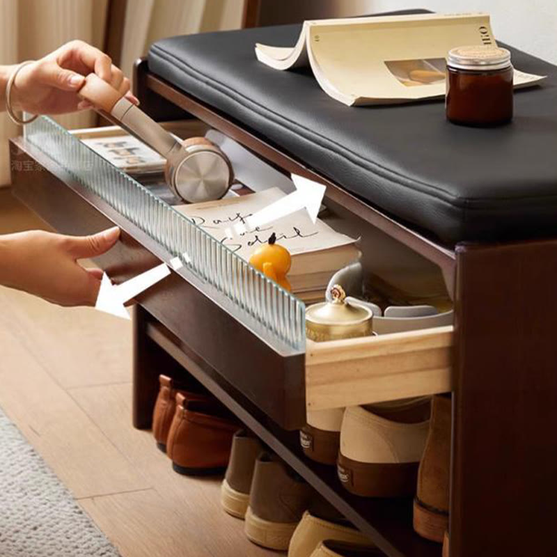 Shoe Bench With Double-layer Open Storage - image 8