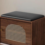 Rattan-panelled Storage Cabinet Shoe Bench - image 5