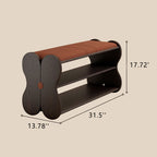 Black Wooden Shoe Bench With Butterfly-shaped Design - image 8