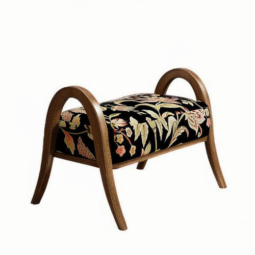 Cotton Shoe Bench With Floral Pattern