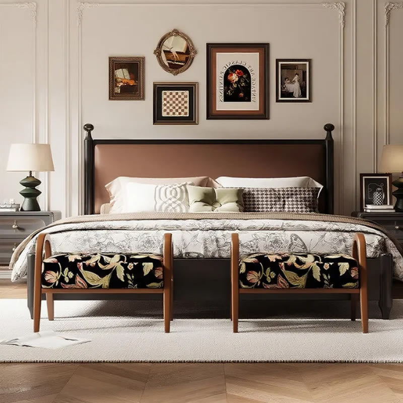 Cotton Shoe Bench With Floral Pattern