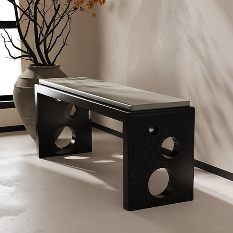 Shoe Bench With Double Circular Design Base