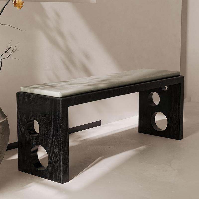 Shoe Bench With Double Circular Design Base