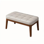Wooden Shoe Bench With Checkerboard Pattern Seat - image 1