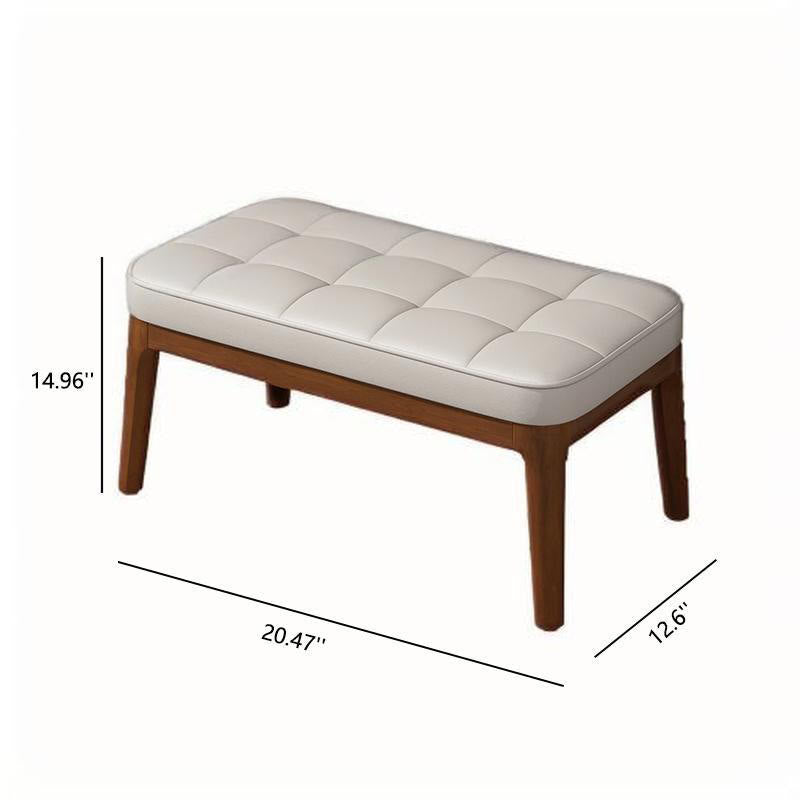 Wooden Shoe Bench With Checkerboard Pattern Seat - image 5
