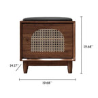 Rattan-panelled Storage Cabinet Shoe Bench - image 7