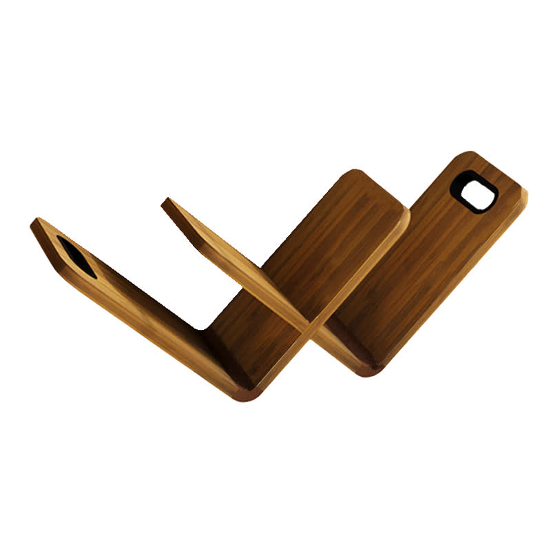 W-Shaped Wooden Desktop Book Rack
